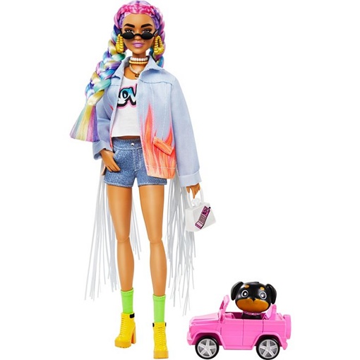Кукла Барби Экстра с радужными волосами GRN29