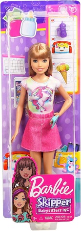 Кукла Барби Скиппер в майке с рисунком единорожки FXG91
