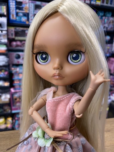 Кукла Блайз Блондинка в розовом платье (Кастом)
