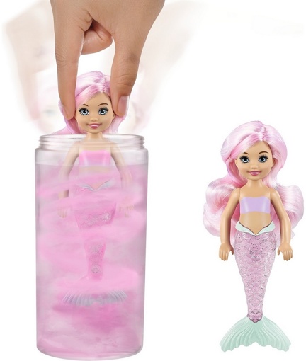 Кукла-сюрприз Барби Челси Color Reveal 3 серия русалочка GTP53