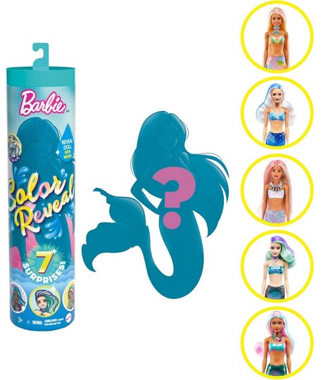 Кукла-сюрприз Барби Color Reveal "Цветное перевоплощение" 4 серия русалочка GTP43
