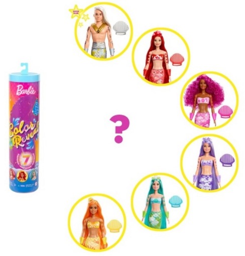 Кукла-сюрприз Барби Color Reveal Радужные русалочки HCC46