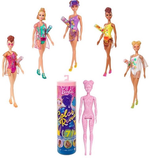 Кукла-сюрприз Барби Color Reveal "Цветное перевоплощение" 7 серия GTR95