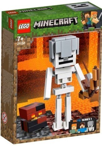 Лего Большие фигурки Скелет с кубом магмы Lego Minecraft 21150