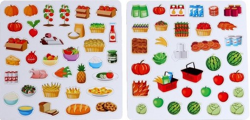 Магнитная книжка-игрушка Овощи, фрукты и прочие продукты Буква-Ленд 7051091