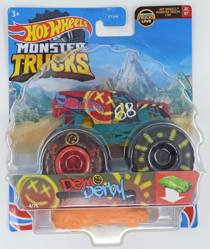 Машинка Monster Trucks Dem Derby и базовая Хот Вилс FYJ44 GWK05