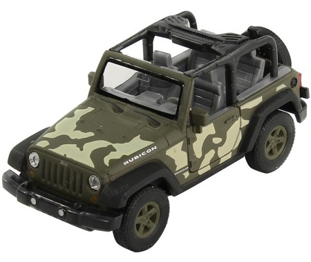 Модель машины 1:34 Jeep Wrangler Rubicon военная Welly 42371C-CM