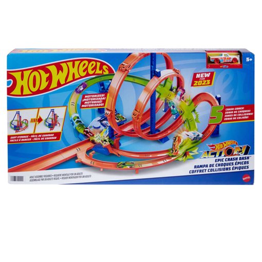 Моторизированный гоночный трек Hot Wheels Гигантская петля Безумные столкновения HNL97