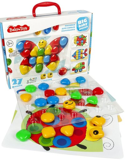 Мозаика для малышей 4 цвета 27 элементов Baby Toys 02520