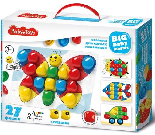 Мозаика для малышей 4 цвета 27 элементов Baby Toys 02520
