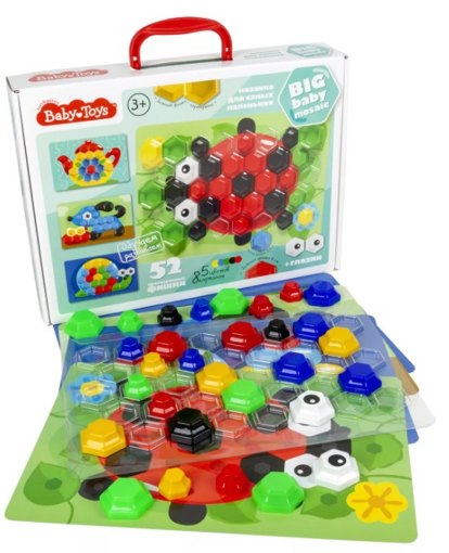 Мозаика для малышей 5 цветов 52 элемента Baby Toys 02517