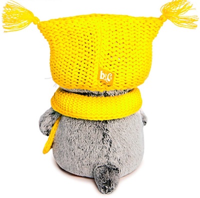 Мягкая игрушка Басик Беби в шапке-сова и шарфе 20 см BB-030