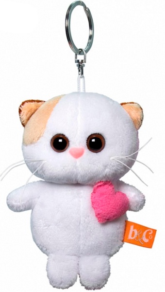 Мягкая игрушка-брелок Кошечка Ли-Ли с розовым сердцем 13 см ABB-014
