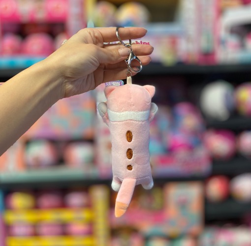 Мягкая игрушка-брелок Кот Батон розовый