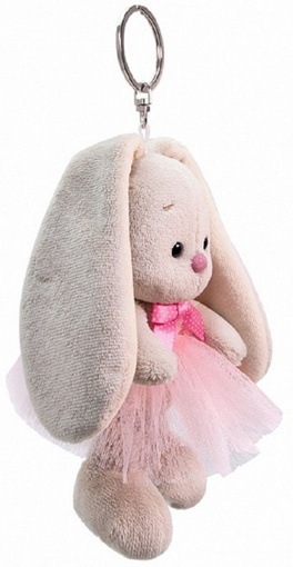 Мягкая игрушка-брелок Зайка Ми в розовой юбке и с бантиком 14 см ABB-011