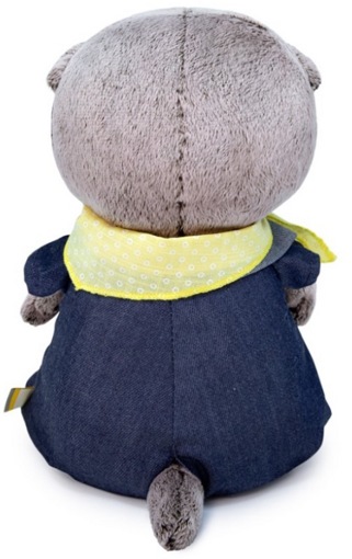 Мягкая игрушка Кот Басик Беби в джинсовом комбинезоне 20 см BB-079