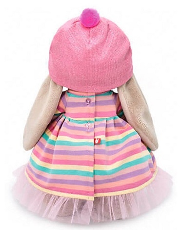 Мягкая игрушка Зайка Ми в полосатом платье с леденцом 25 см StS-388