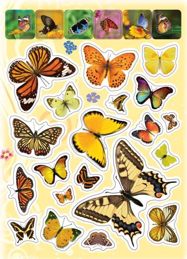 Набор 100 наклеек Бабочки Стикерляндия Росмэн 24464  - фото2