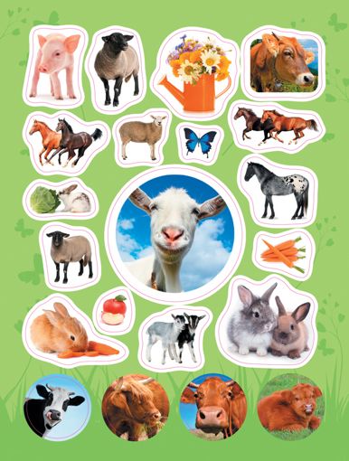 Набор 100 наклеек Животные фермы Стикерляндия Росмэн 24462 - фото2