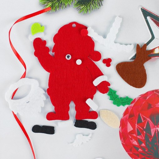 Набор для творчества ёлочное украшение из фетра Дед мороз с мешком подарков 4298794
