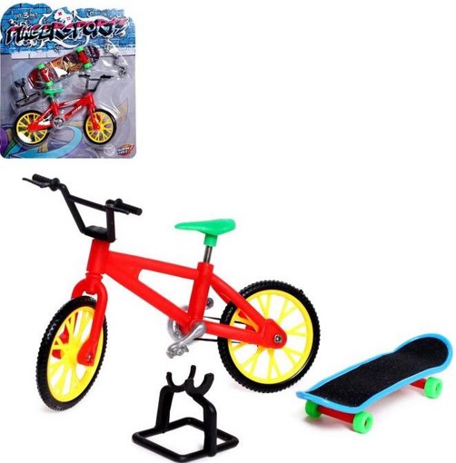 Набор из пальчикового велосипеда и фингерборда Woow Toys 6245279