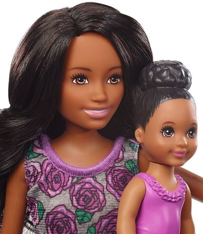 Набор кукла Барби Няня Скиппер шатенка с малышкой и ванной FXH06