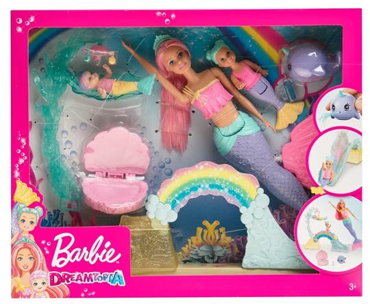 Набор Кукла Барби с маленькими русалочками FXT25