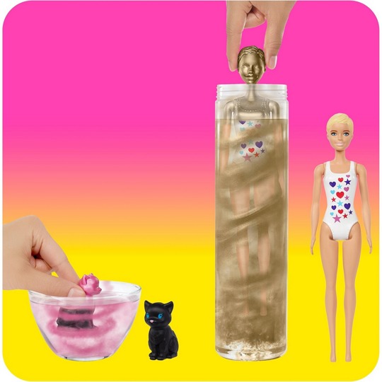 Набор Кукла-сюрприз Барби Color Reveal "Ночь в кино и прогулка со щенком" GPD56