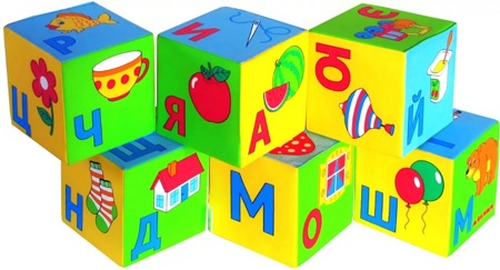 Набор мягких кубиков "Азбука в картинках" Мякиши 
