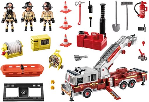 Набор Пожарная машина с лестницей и водяным насосом Playmobil 70935 свет, звук