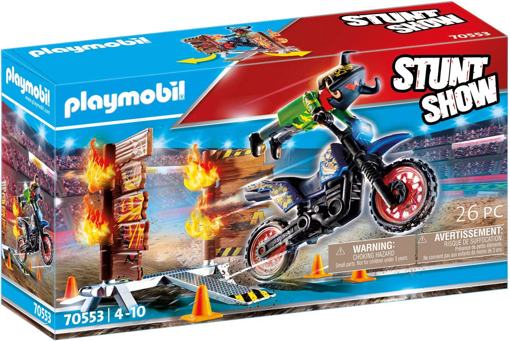 Набор Трюковой мотоцикл с горящим препятствием Playmobil 70553