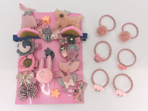 Набор заколок и резинок Pretty Girls 26 предметов розово-персиковый
