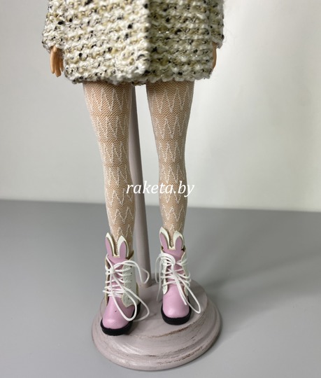 Обувь для кукол Блайз и Барби сапожки зайка голубые