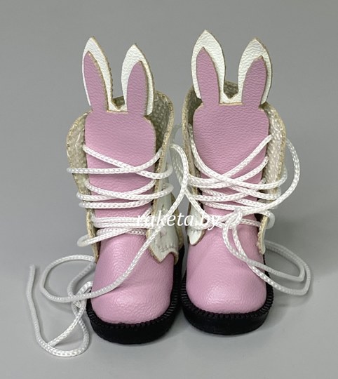 Обувь для кукол Барби сапожки зайка розовые