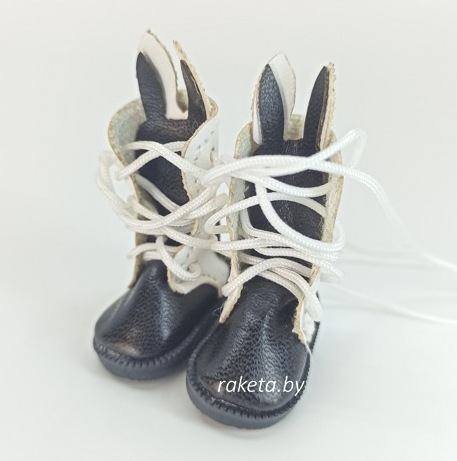 Обувь для кукол Блайз и Барби сапожки зайка черные