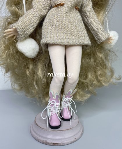 Обувь для кукол Блайз и Барби сапожки зайка коричневые