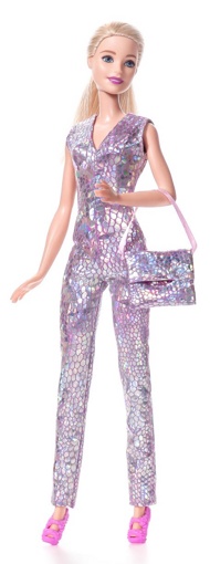 Одежда для кукол Барби Блестящий комбинезон с сумкой 11336-6