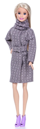 Одежда для кукол Барби Пальто пояс и снуд 11215-9