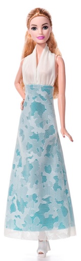 Одежда для кукол Барби Платье бело голубое 11048-1
