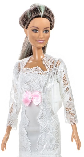 Одежда для кукол Барби Платье белое болеро и сумка 11136-1