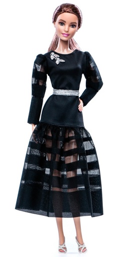 Одежда для кукол Барби Платье черное серебряным поясом 11170-1