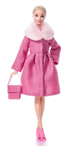 Одежда для кукол Барби Розовое пальто с сумкой 125078