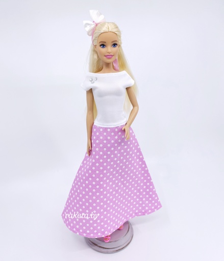 Одежда для кукол Барби Длинное розовое платье 12821-4