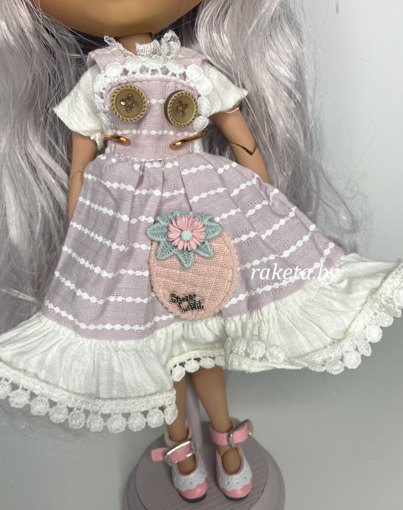 Одежда для кукол Блайз голубо-фиолетовое платье