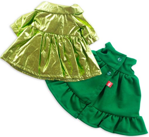 Одежда для Зайки Ми 25 см Зеленое платье и блестящий плащ OStS-361 Budi Basa