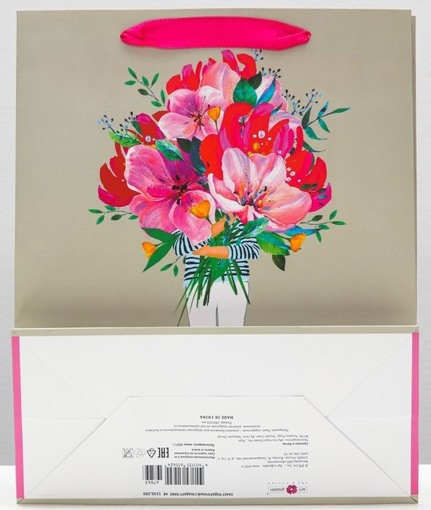 Подарочный пакет Букет цветов 26х32х12 см 7724188
