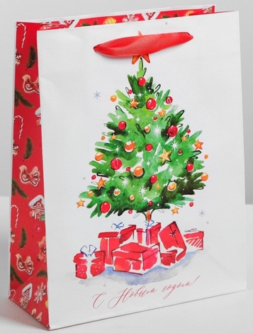 Подарочный пакет "Новый год" 18х23х8 см