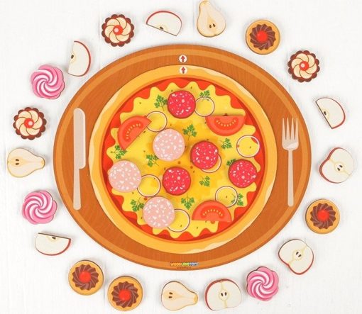 Разивающая игра "Пицца, пирог, торт" Woodland Toys 117301 на липучках