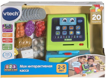 Развивающая игрушка "Моя интерактивная касса" Vtech 80-81673R (свет, звук)