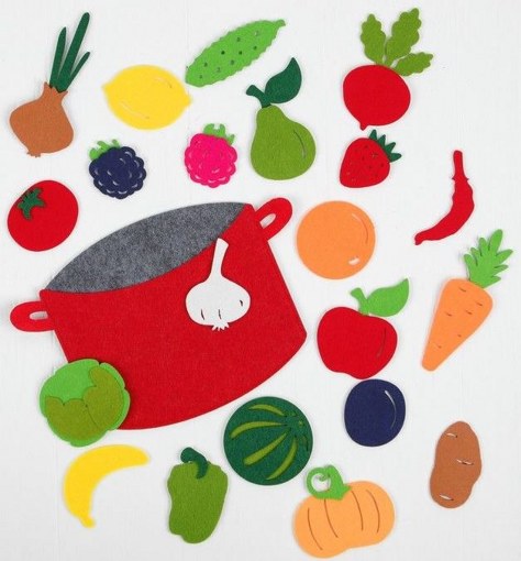 Развивающая сумка из фетра Овощи, фрукты и ягоды Smile Decor Ф272
